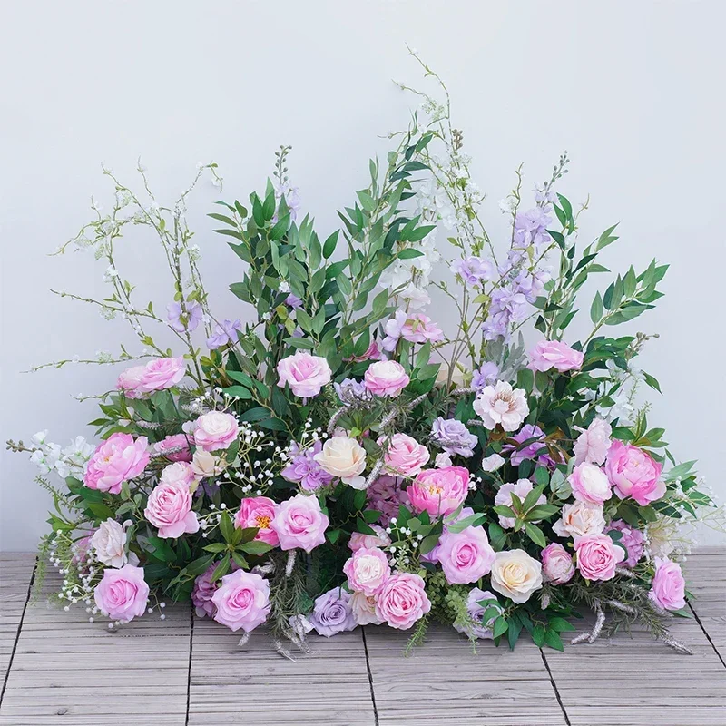 Hochzeit Hintergrund Bogen Dekor Anordnung Blumen Роза Лила розовая для малышей дышащая краска пористый