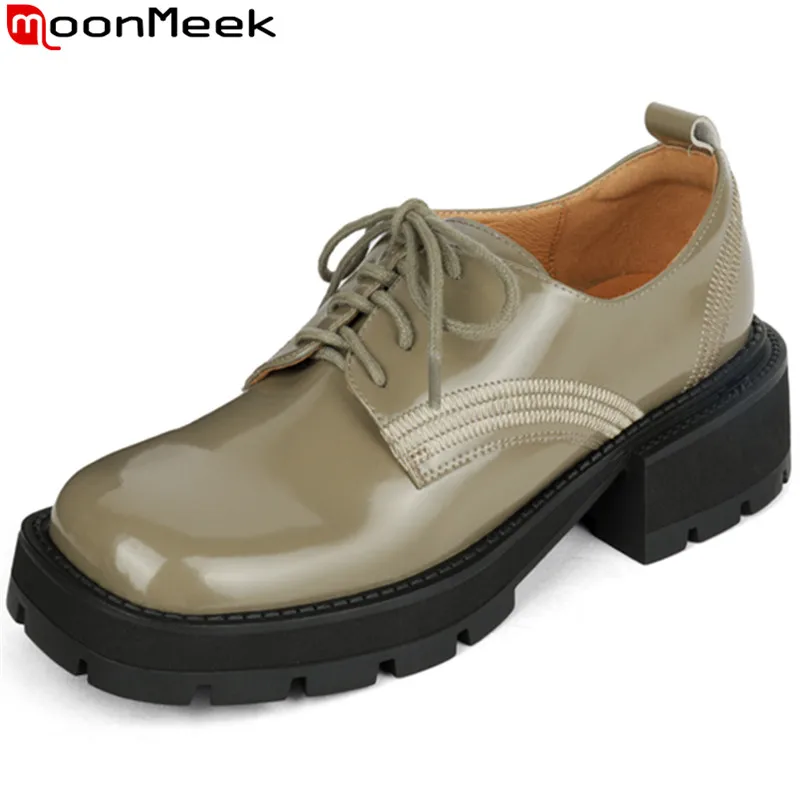 

Новое поступление 2022, женские лаконичные Детские замшевые туфли moonk, классические туфли на низком квадратном каблуке, летние женские туфли-...