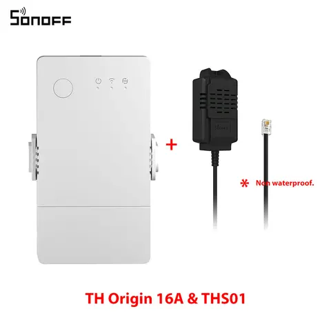 Умный Wi-Fi выключатель Sonoff TH16, с мониторингом температуры, влажности, Wi-Fi смарт-выключатель, набор для автоматизации дома, работает с Alexa Google Home