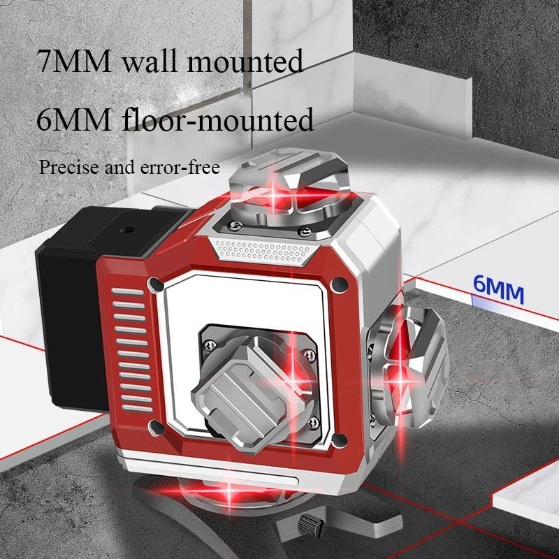16/12/8 линий 4D лазерный уровень с красной линией 360 ° Самовыравнивающийся