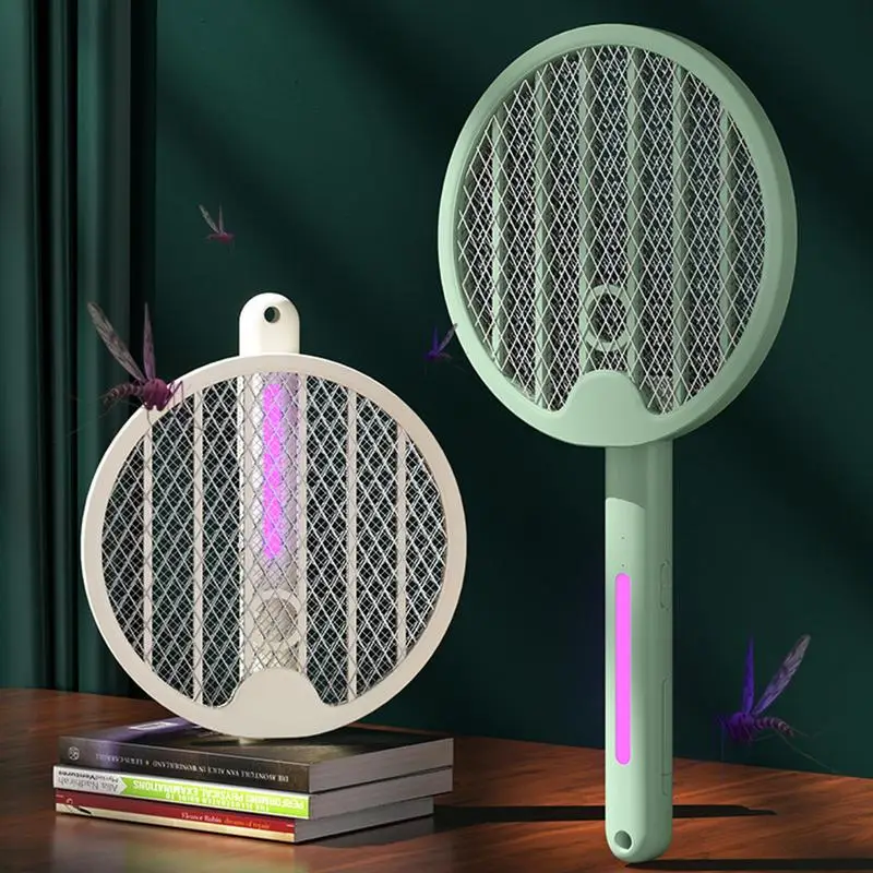

2in 1 Foldable Electric Mosquito Killer Summer USB Rechargeable Electric Fly Swatter Racket Buggs Zapper UV Light Mosquito Trap