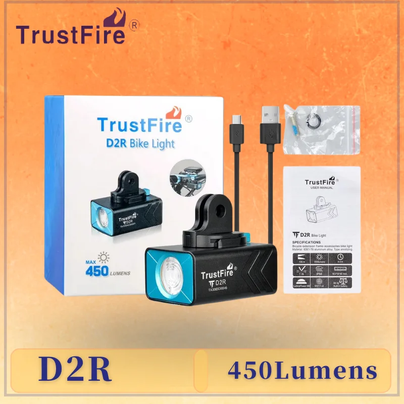 Фото Фонарь для шоссейного велосипеда TrustFire D2R 450LM, аксессуары для горного велосипеда №1