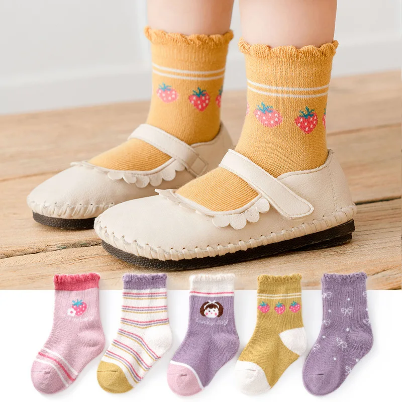 

5Pairs Baby Socks Autumn Winter Warm Cotton Kids Socks Cute Cartoon Girls Boys Infant Socks Baby Clothes Accessories 1-12 Years