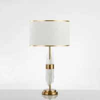 Modern LED Crystal  American Style Luxury Study Decor Light Home E27 Bedside Table Lamp For Living Room Bedroom