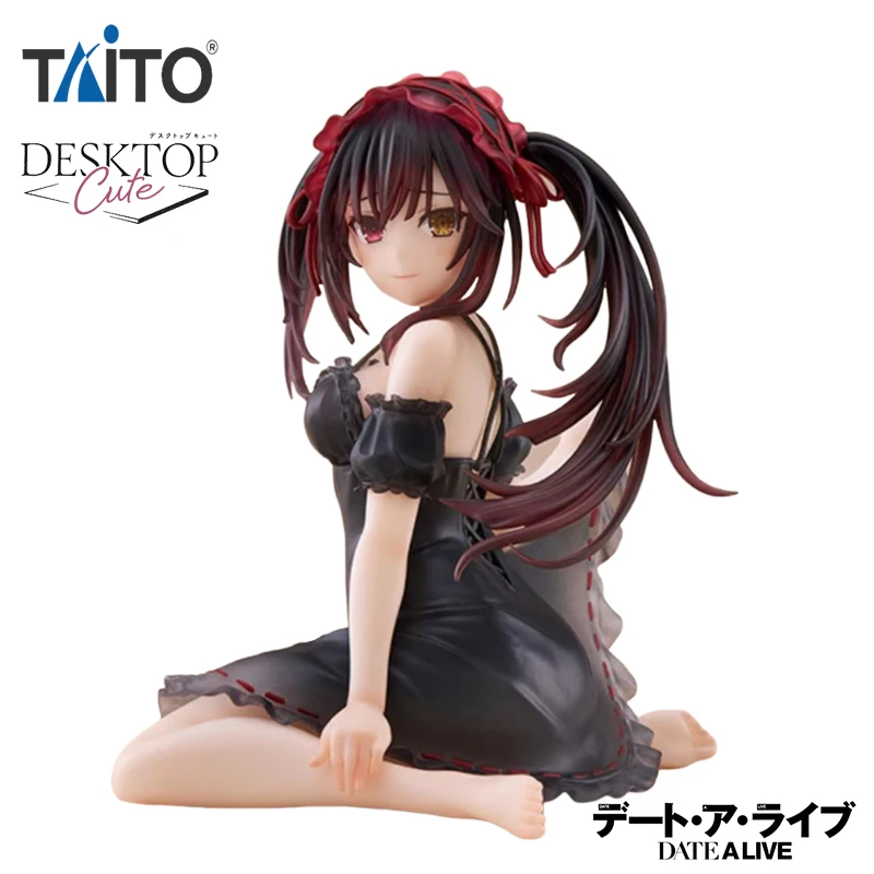 В наличии TAiTO Desktop Cute DATE ALIVE IV Tokisaki Kurumi Pyjamas Ver. ПВХ 13 см аниме фигурки модель