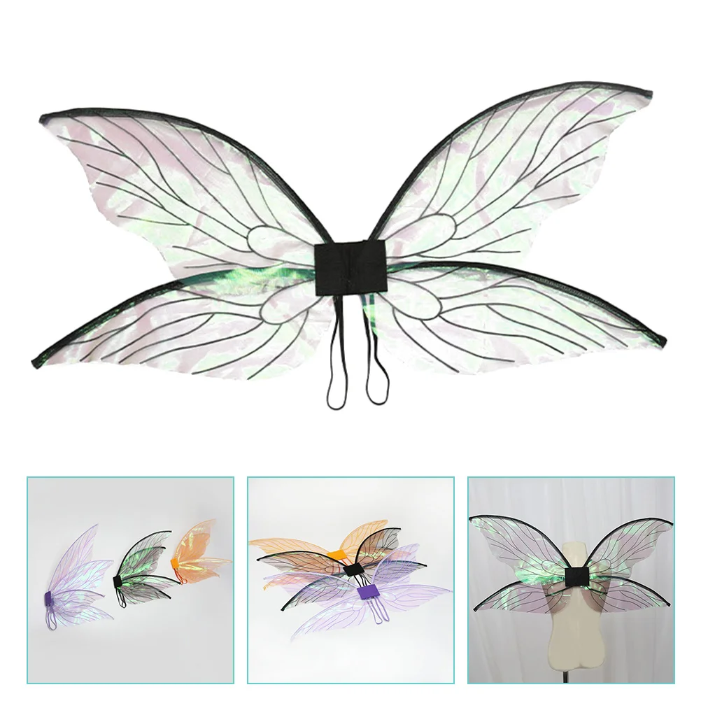 

Wings Wing Fairy Costume Cosplay Cicada Dress Up Halloween Angel Girls Props Kid Festival Adult Sparkle Elf Party Accessory