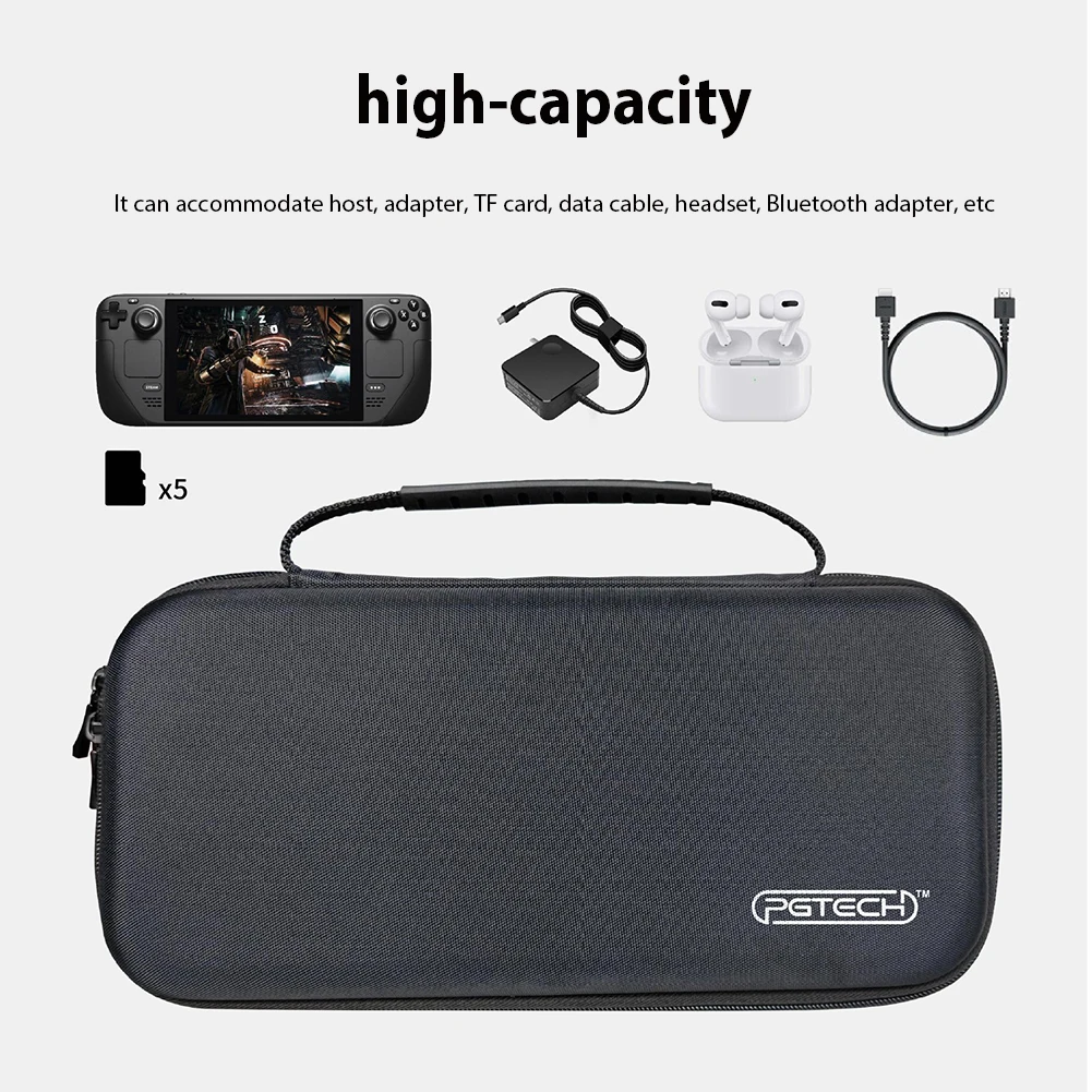 

Сумка для хранения игровой консоли с промежуточной консолью, чехол для паровой консоли EVA, чехол для переноски с несколькими слотами для кар...