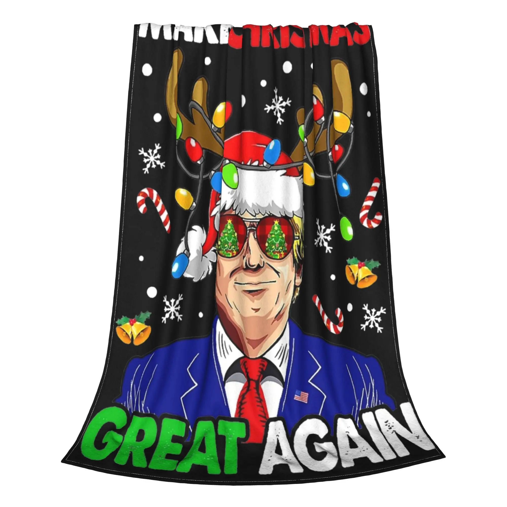 Сделайте Рождество снова великим Забавное одеяло Трампа Теплые уютные пушистые
