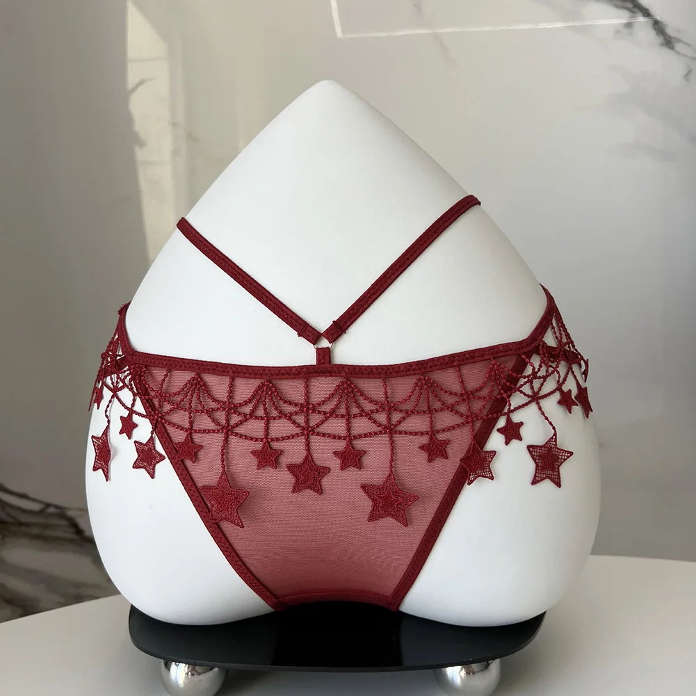 

Sexy Lace Embroidered Panties Women Open Thongs Briefs Erotic Underwear Transparent Briefs Female Lingerie Flirting Teasing