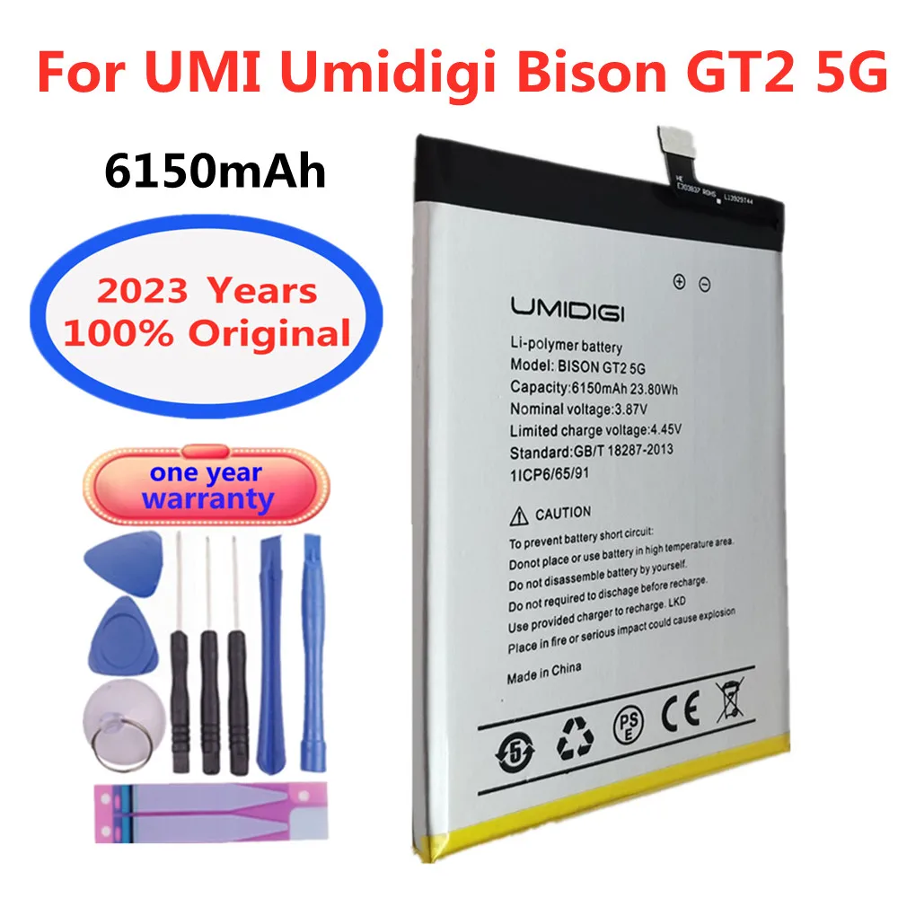 

2023 год, 100% оригинальный аккумулятор для UMI Umidigi Bison GT2 5G 6150 мАч, Высококачественная батарея для телефона, быстрая доставка
