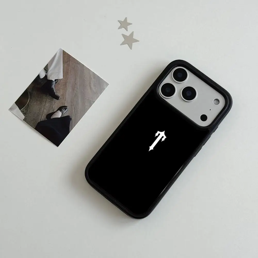 Фото Горячая новинка: чехол T-Trapstars для iPhone 17 Air, 16, 15, 14 Plus, 13, 12, 11 Pro Max – двухцветный, из твердого поликарбоната, модный защитный чехол №2