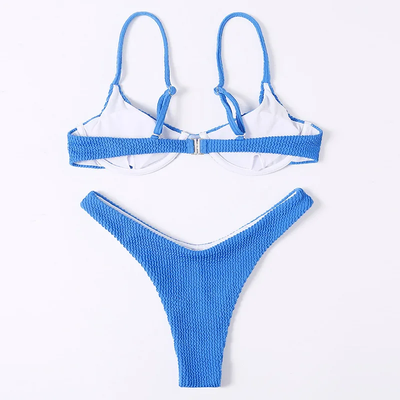 Бразильский комплект бикини с пуш-ап привлекательный гофрированный