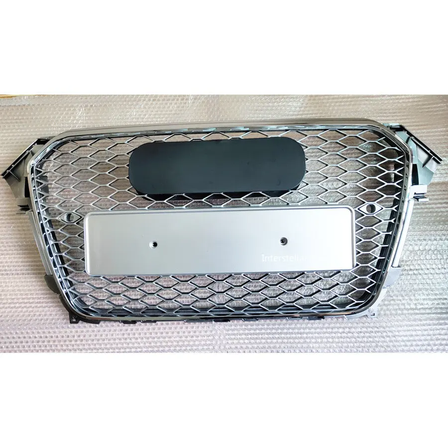 

For RS4 Style Front Sport Hex Mesh Honeycomb Hood Grill Chrome Black for Audi A4/S4 B8.5 2013-2016 car-styling accessories