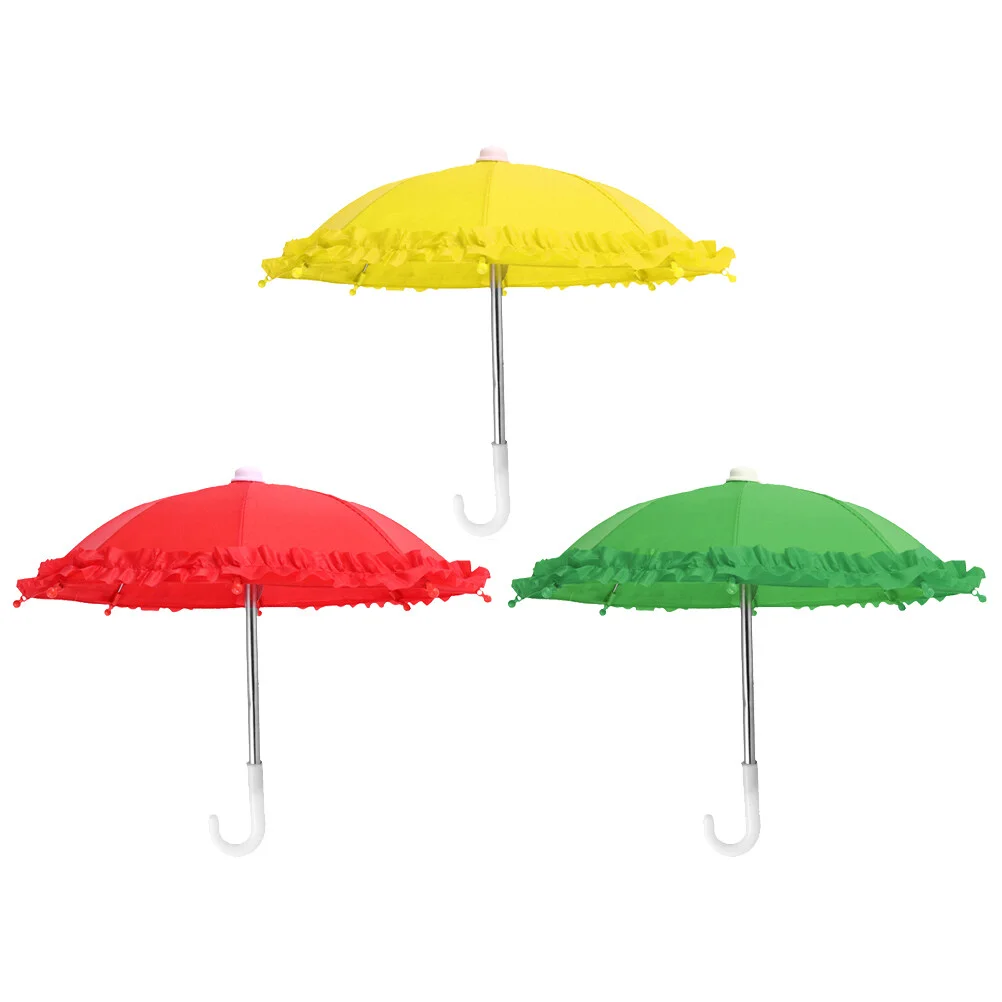 

3 Pcs Accessories Umbrella Decor Model Kid Toy Parasol Festival Adorable Polyester Miniature Child Decorations Home