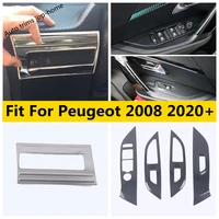 stainless steel accessories for peugeot 2008 2020 2022 door armrest window lift head light lamp switch button panel cover trim