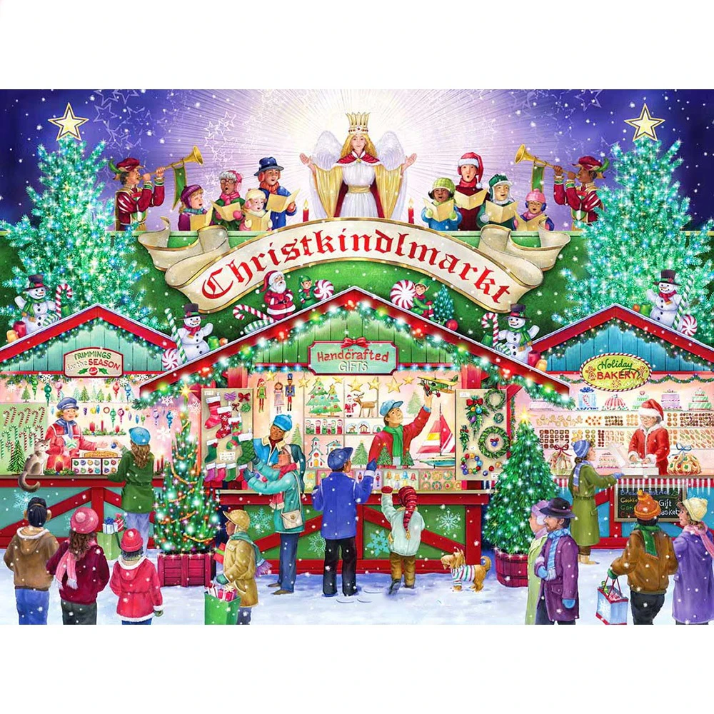 

5D DIY Diamond Embroidery Winter Portrait Diamond Painting Christmas Street Mosaic Rhinestone Wall Paintings