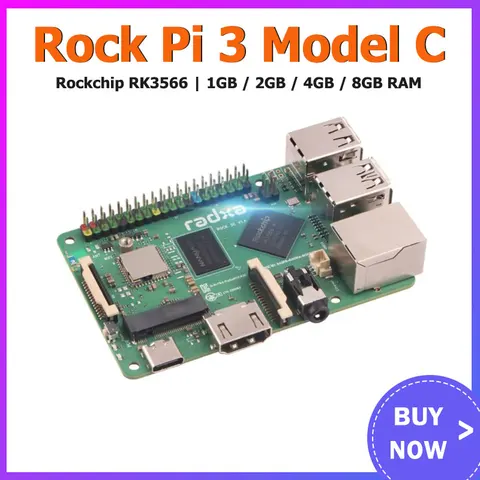 RADXA 3C Rock Pi 3 Model C Rockchip RK3566 1 Гб 2 ГБ 4 ГБ 8 ГБ ОЗУ четырехъядерный процессор Cortex A55 макетная плата