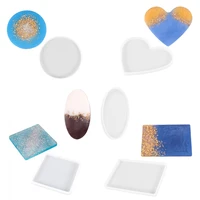 various shape tray silicone casting epoxy molds for diy resin tray coaster jewelry findings tools moulds uv epoxy handmade craft