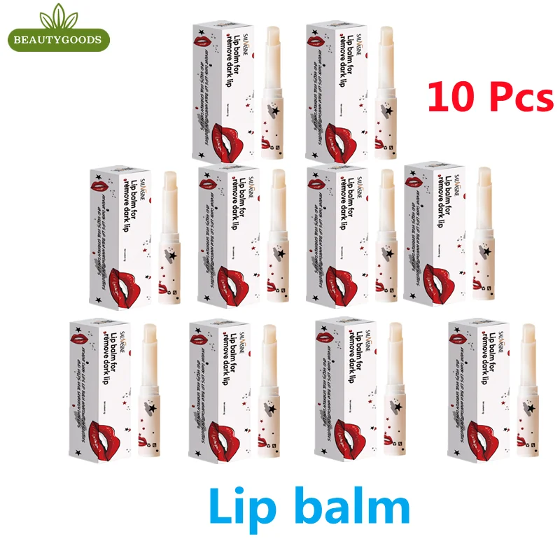 

10 Pcs Black Removal Pure Natural Lip Whitening Lightening Bleaching Balm Eliminate Uneven Darkness Lips Treatment Care Bright