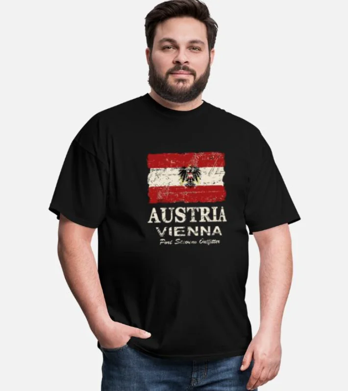 

Distressed Austria Flag T-Shirt. Summer Cotton O-Neck Short Sleeve Mens T Shirt New S-3XL