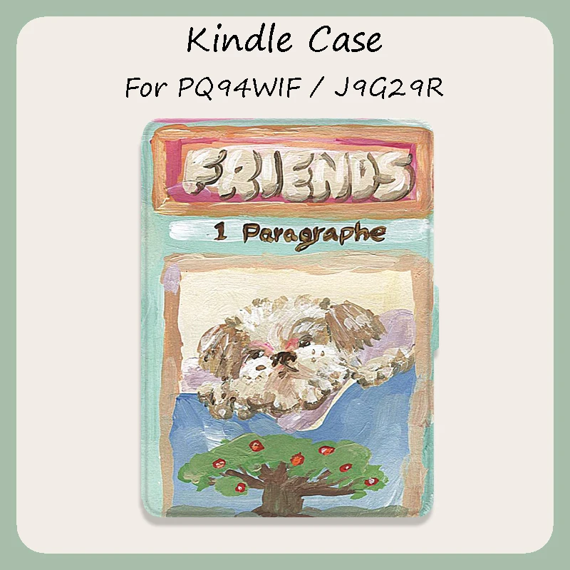 

For Kindle Paperwhite 4 2018 Cover Dog and Apple Tree Magnetic Buckle for Case Kindle 10th Generation Kindle 658 Etui Funda