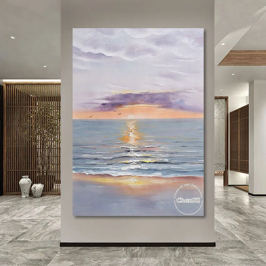 Современная текстильная абстрактная картина маслом для гостиной холст