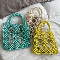 fashion wooden beading women handbags designer hollow small tote luxury lady handbags summer beach bag bali shopper purses 2022