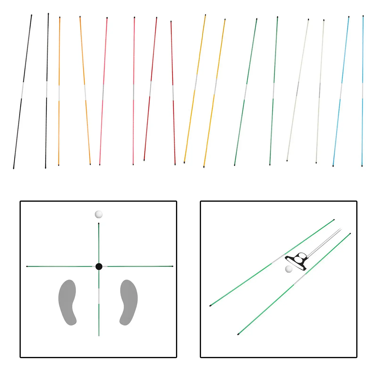 2 шт. тренировочное оборудование для клюшек гольфа 122 см тренажер прицеливания