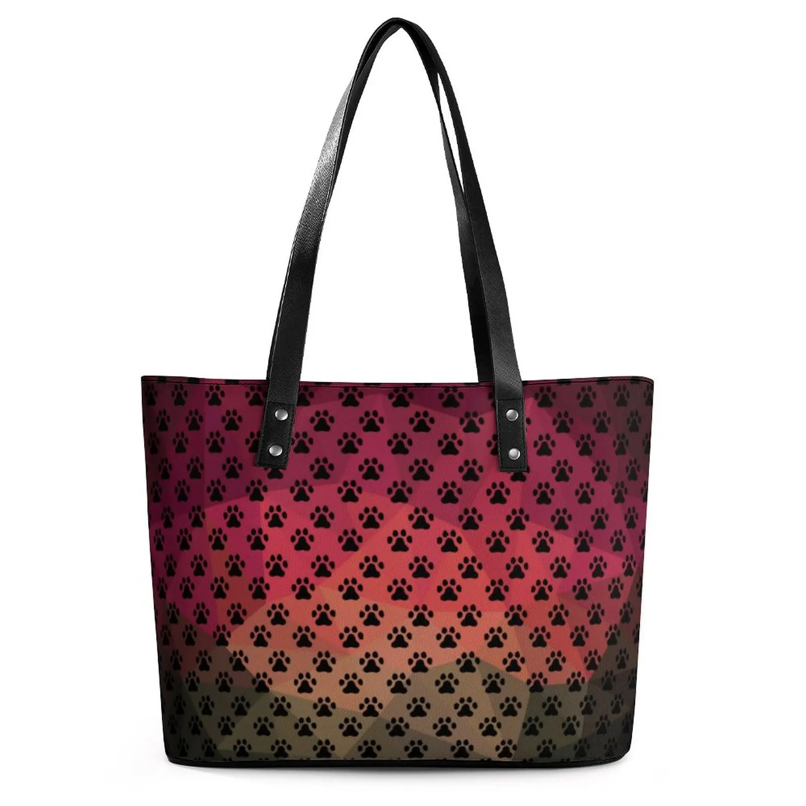 

Animal Design Handbags Dog Cat Paw School Tote Bag Women Aesthetic Shoulder Bag Graphic Design Handle PU Leather Shopper Bags