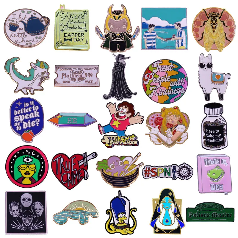 

Креативные Круглые жесткие заколки для лацканов, заколка для красивой девушки, эмалированная брошь для рюкзака и джинсов, аксессуары для по...