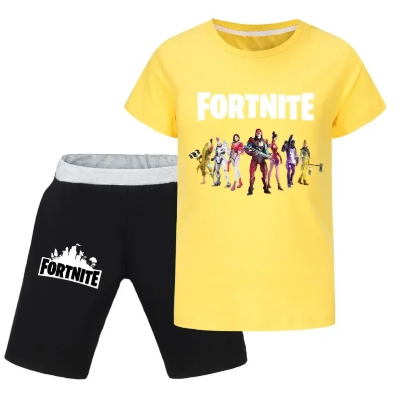 Детские топы и шорты Fortnite костюм для детей свитшот мальчиков девочек с коротким