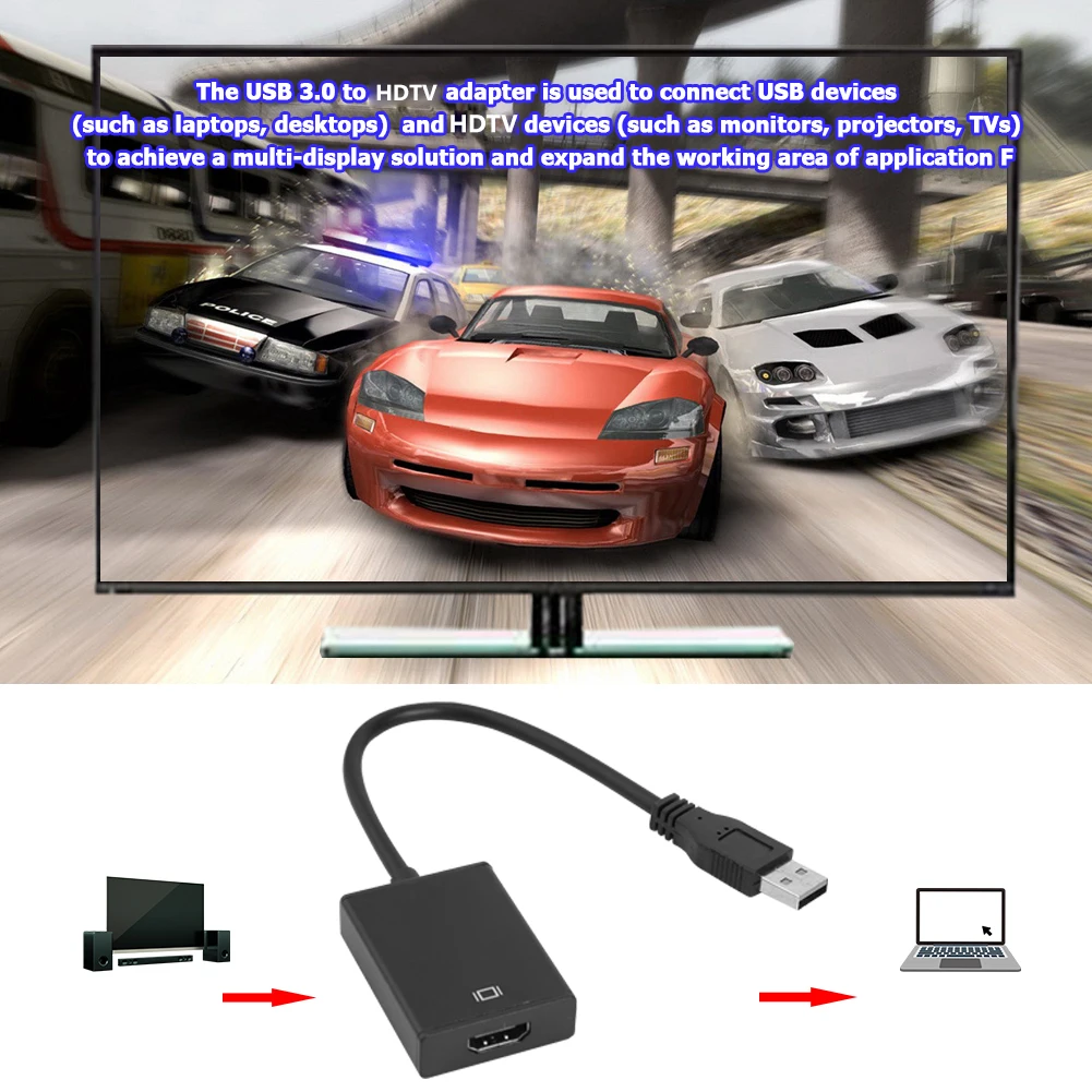 Внешний видеоадаптер с USB 3 0 на HDMI-совместимый 1080P мини полный адаптер конвертер |