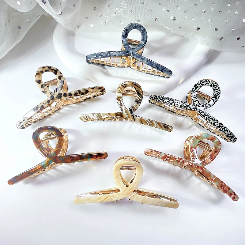 

The New acetic acid large grab clip Alloys shark clip hairpin back of the head temperament shark clip hairpin hair accessories