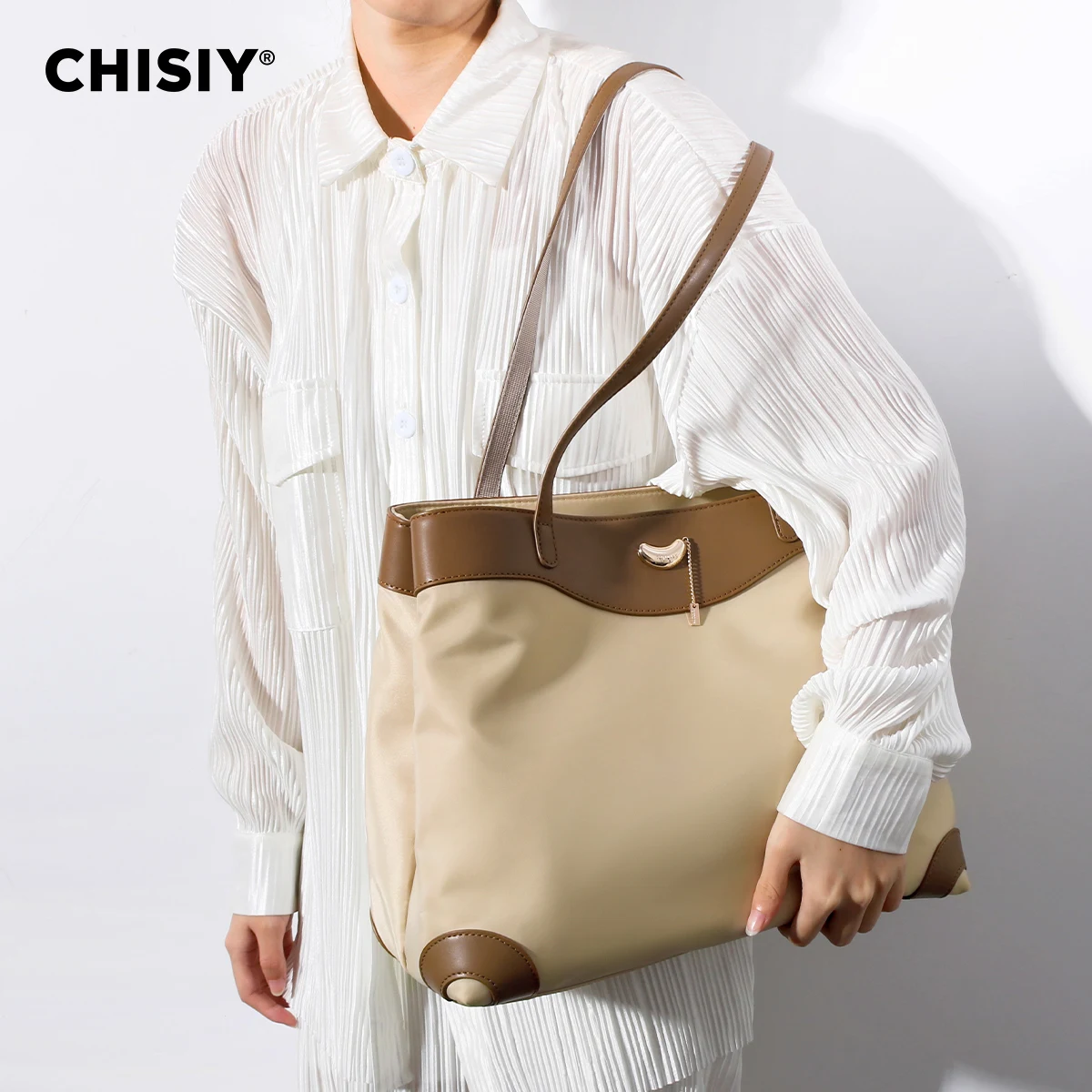 Оригинальная модная Лоскутная деловая сумка CHISIY контрастных цветов ручной