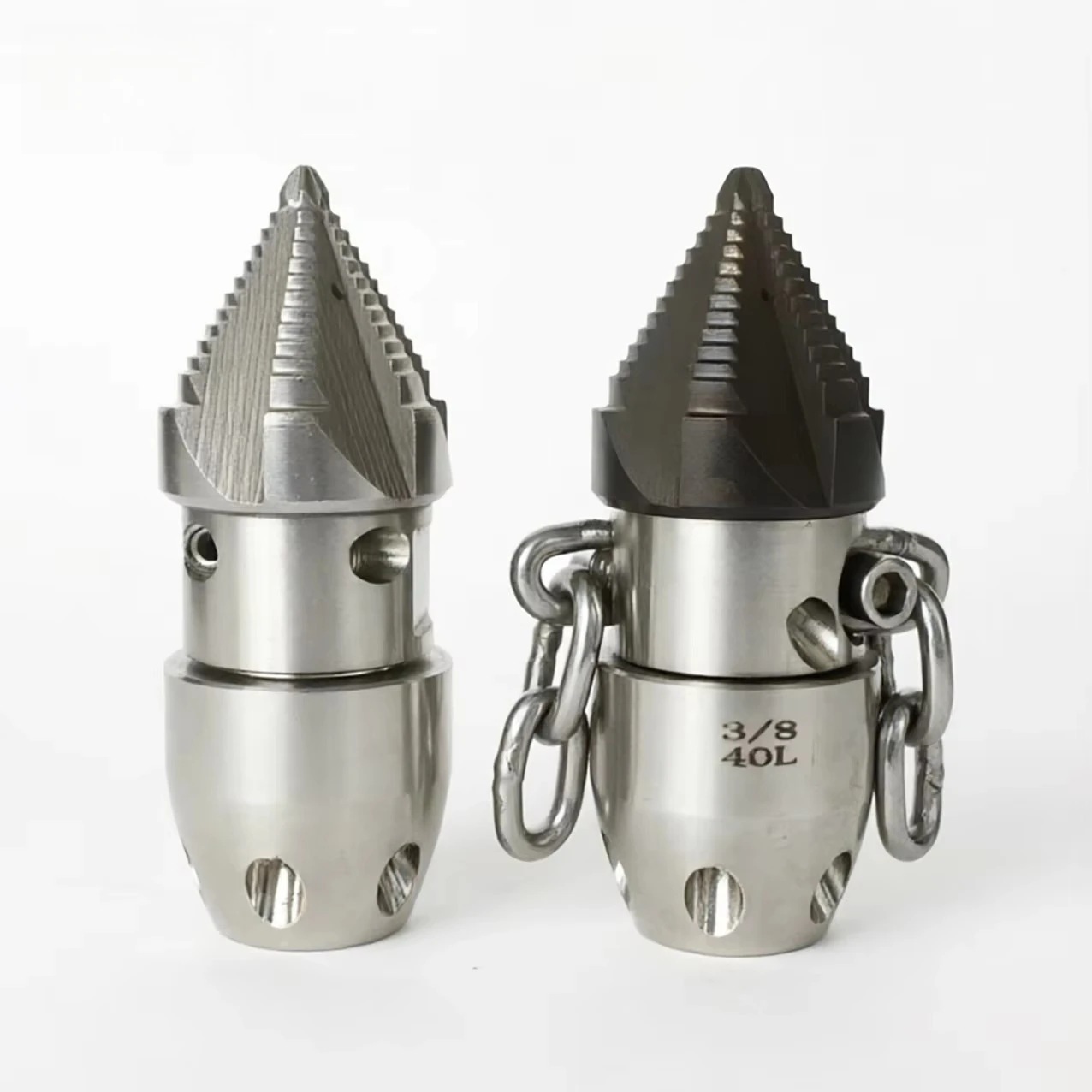 Фото CS-New Насадка для очистки канализационных труб под давлением 4000 psi, 4 передних и 6 задних форсунок №1