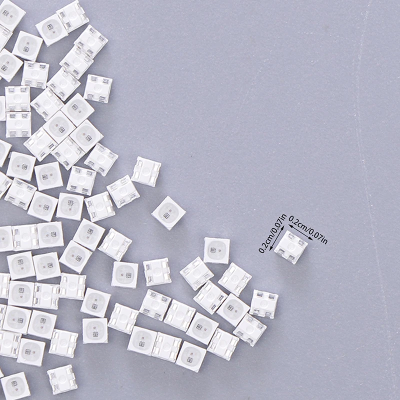 100 шт. WS2812B 2020 светодиодный чип мини белая печатная плата RGB полноцветный DC5V для