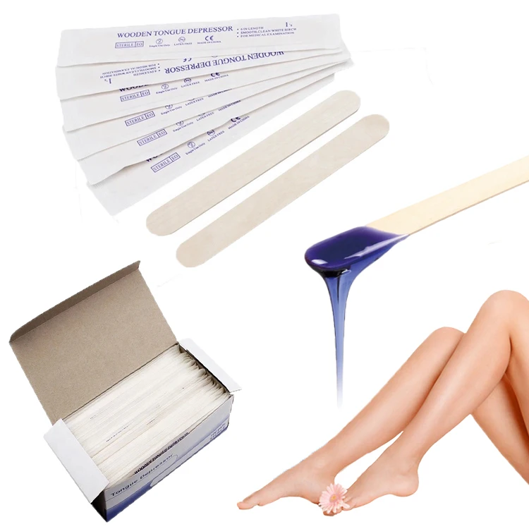 

200Pcs Multifunction Disposable Wooden Waxing Stick Wax Bean Wiping Wax Tool Individual Package Hair Removal Cream Beauty Tool