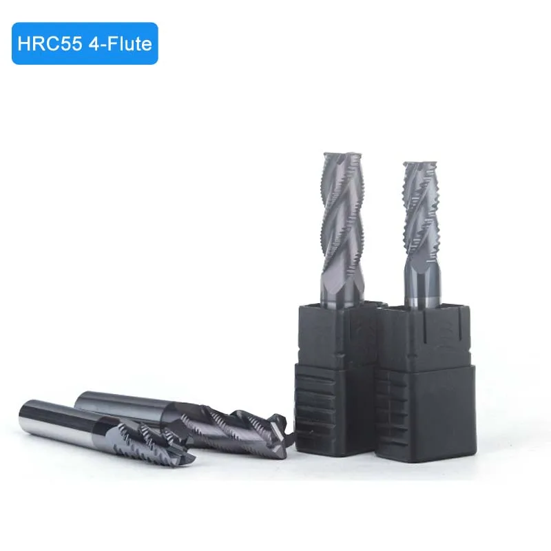 

1Pcs Solid Carbide Roughing End Mills HRC55 4 Flute CNC Milling Cutter Bits Router Bit Coating Tungsten Steel Milling Cutter