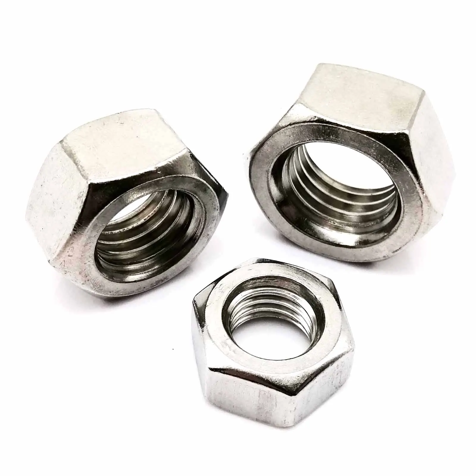 

1/100pcs M1 M1.2 M1.4 M1.6 M2 M2.5 M3 M3.5 M4 M5 M6 M8 M10 M12 M14 M16 M18 M20 M22M24 DIN934 304 Stainless Steel Hex Hexagon Nut