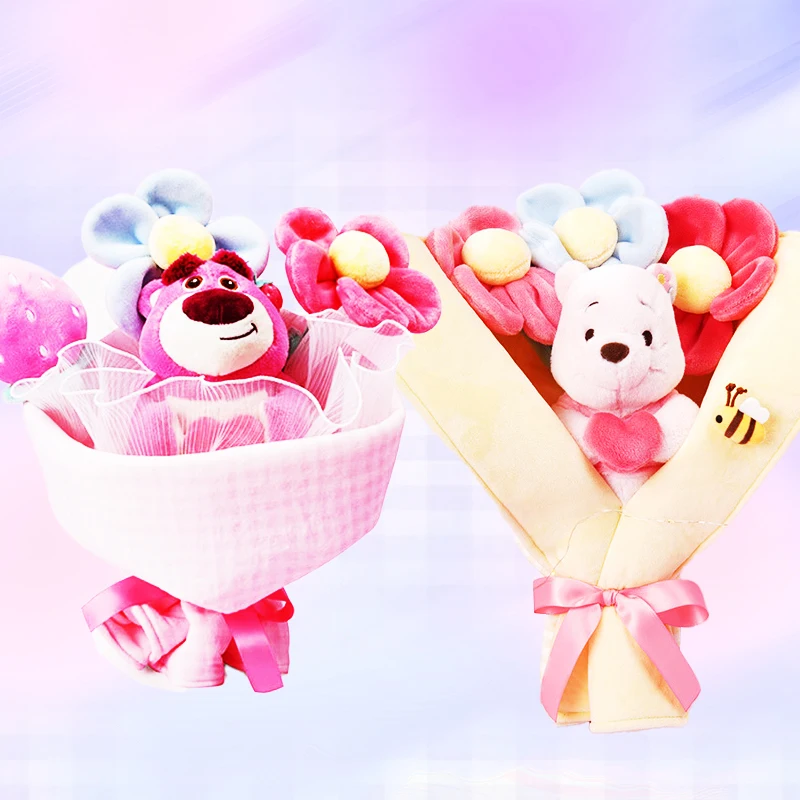 

Disney Plush Bouquet Winnie Lotso Kawaii Anime Toy Story Holiday Celebration Gift Cute Flower Tuzzy-Muzzy Girl Birthday Souvenir