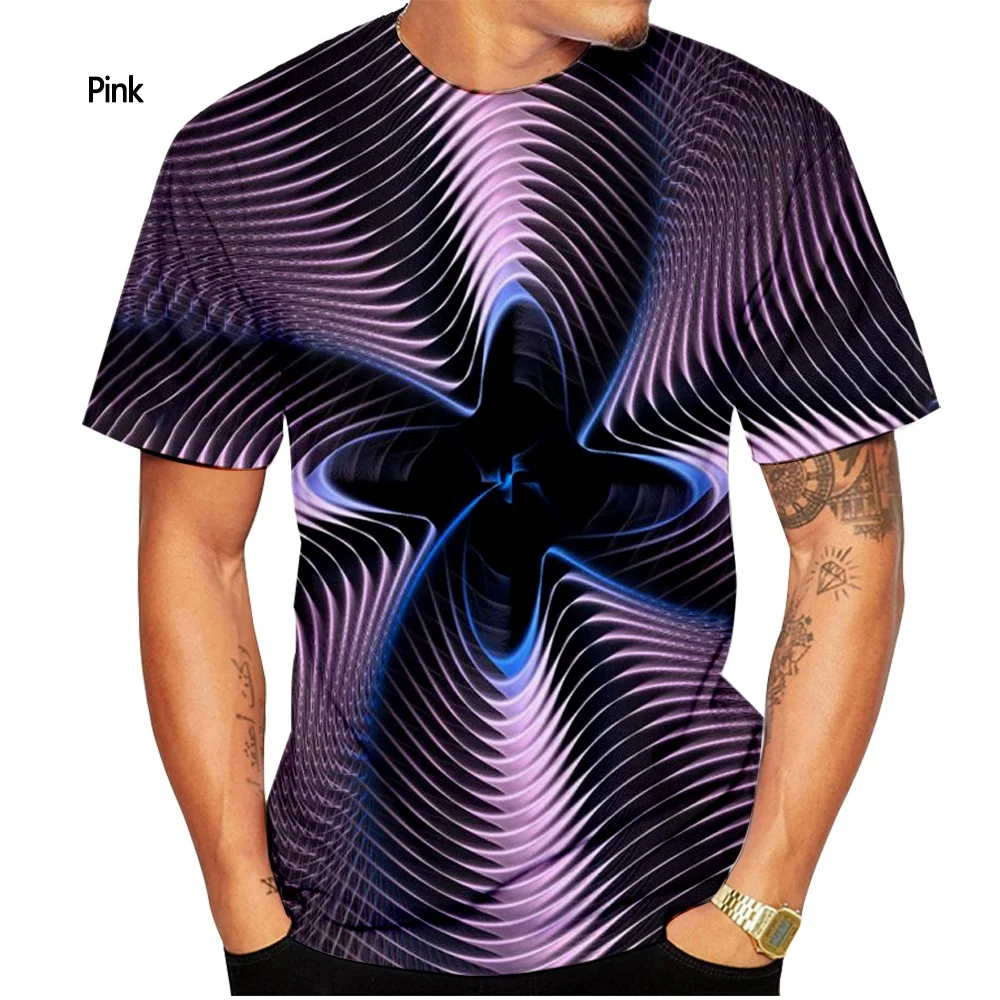 

2022 3D Printing T-shirt Vertigo Hypnosis T-shirt Men's and Women's Summer Casual Short-sleeved Pullover Shirt Top