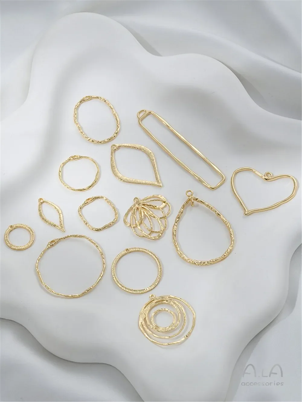 14 К позолоченная геометрическая рамка квадратная круглая капля воды персиковое