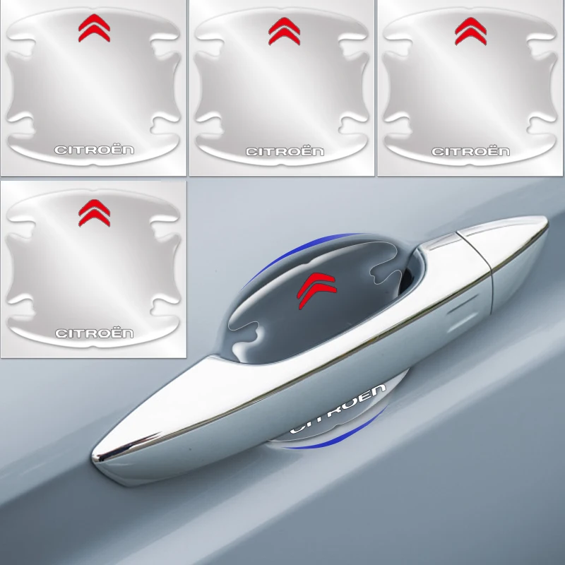 

4pcs Car Styling Door Handle Scratches Protector Films Sticker for Citroen C4 C3 C5 C6 Berlingo C4L Picasso C3-XR C8 DS3 DS4 DS5
