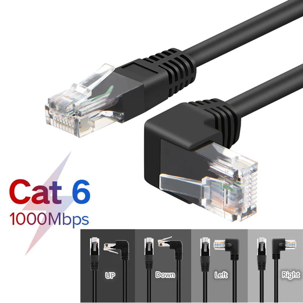 

A7330 NO.2 RJ45 Kabel 26AWG CAT6 Utp Side Schuine L Vorm RJ45 Patch Cord Vorm Ethernet Kabel CAT5 Lan Kabel Gigabit CAT6