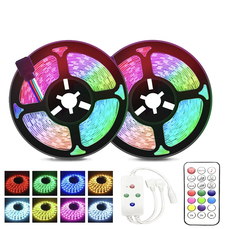 

RGB 5050 20 м Светодиодная лента светильник RF 24 + 4Key дистанционное управление DC 12V лента полоса задний светильник s для украшения дома гостиной
