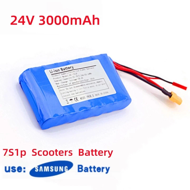 

Scooters 24V 7S1P 3000Mah Lithium-Ion Batterij Voor Kleine Elektrische Eenwielers Scooters Speelgoed Ingebouwde in Sams