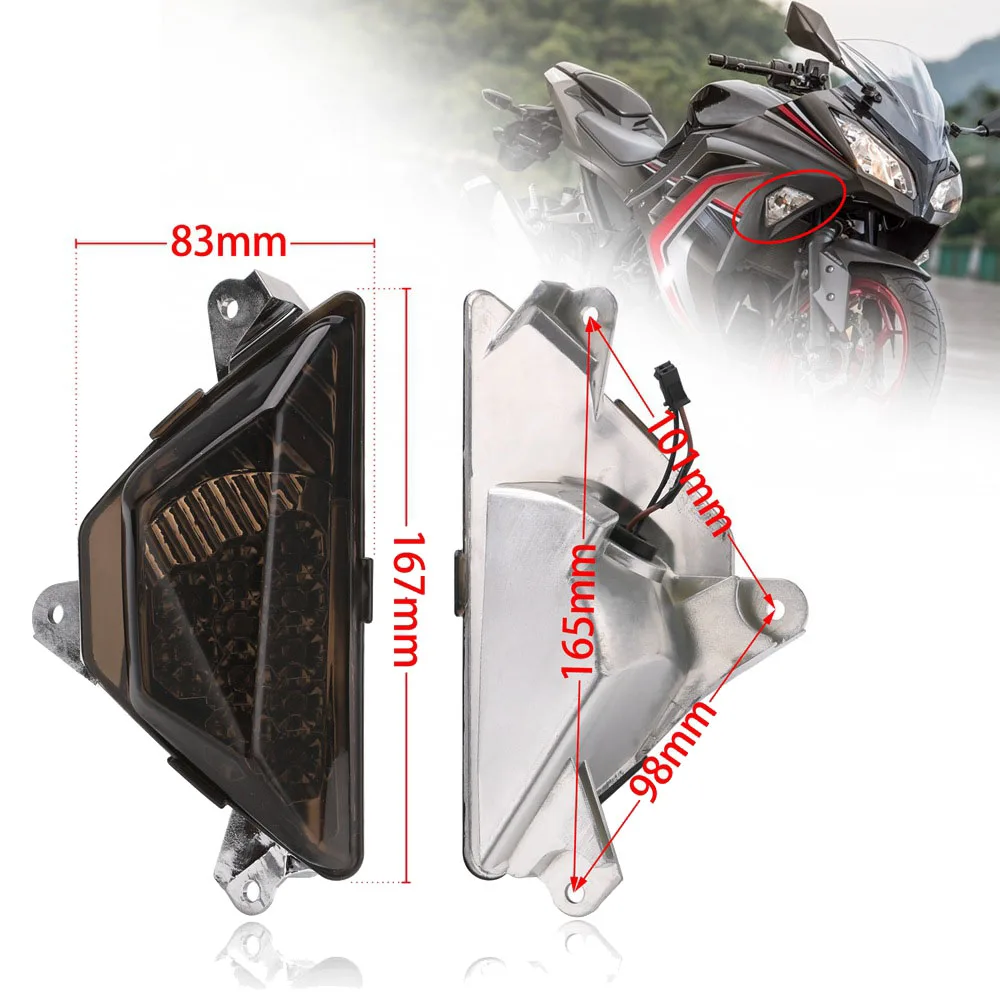 Профессиональные передние указатели поворота Adeeing подходят для Kawasaki NINJA 250/300 13-16