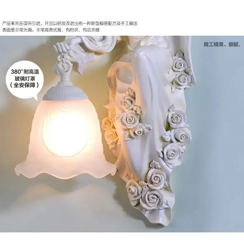 Украшение спальни настенный светильник с ангелом для лестницы винтажный бра со