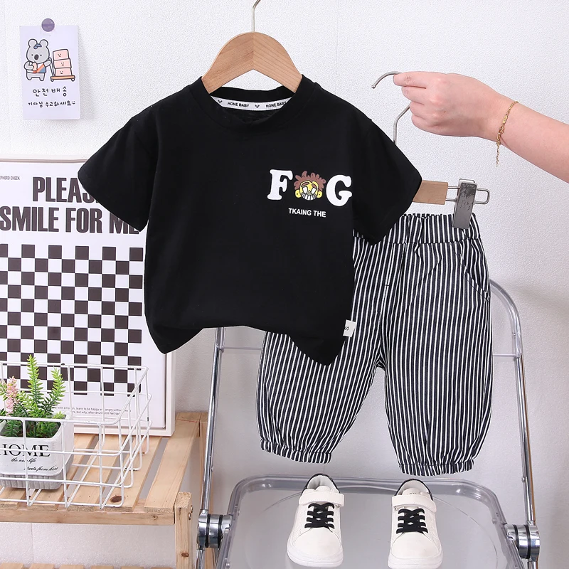 

Summer Toddler Boys Girls Out Clothes Children Fashion Cartoon T-Shirt Shorts 2Pcs/Sets Infant Casual Kids Tracksuits 0-5 Years
