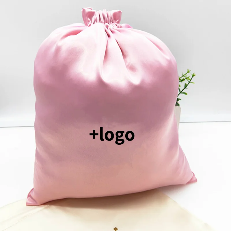 

20PCS Smoothly Satin Hair Bag Jewelry Cosmetic Makeup Packaging Silk Drawstring Pouch Party Gift Wrapping Storage Sachet Print